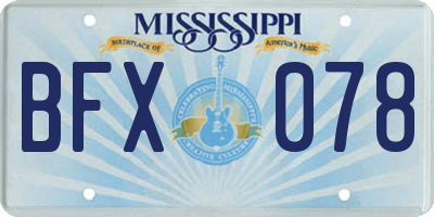 MS license plate BFX078