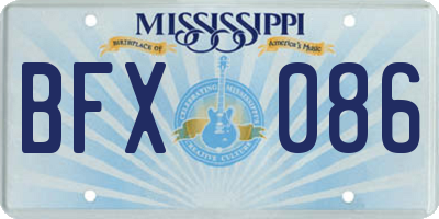 MS license plate BFX086