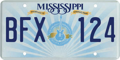 MS license plate BFX124