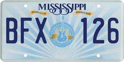 MS license plate BFX126