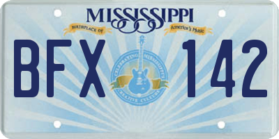 MS license plate BFX142