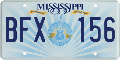 MS license plate BFX156