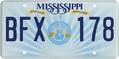 MS license plate BFX178