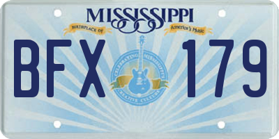 MS license plate BFX179