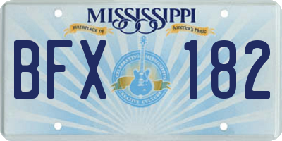 MS license plate BFX182