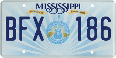 MS license plate BFX186