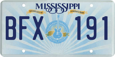 MS license plate BFX191