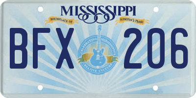 MS license plate BFX206