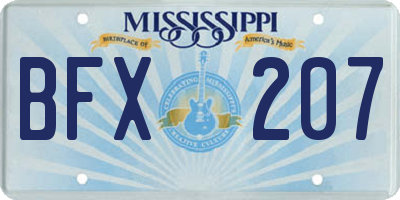 MS license plate BFX207