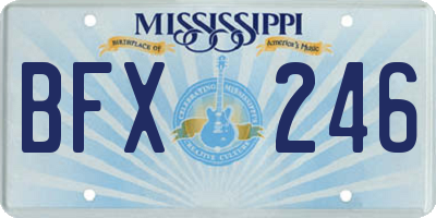 MS license plate BFX246