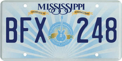 MS license plate BFX248