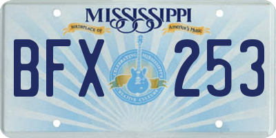 MS license plate BFX253