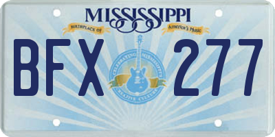 MS license plate BFX277