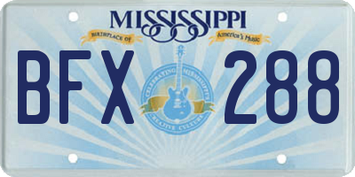 MS license plate BFX288