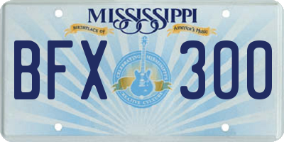 MS license plate BFX300