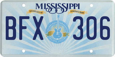 MS license plate BFX306