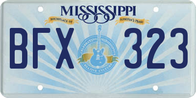 MS license plate BFX323