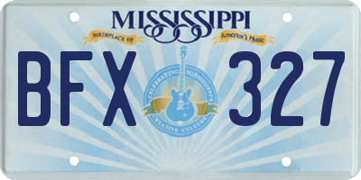 MS license plate BFX327