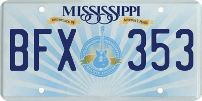 MS license plate BFX353
