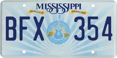 MS license plate BFX354