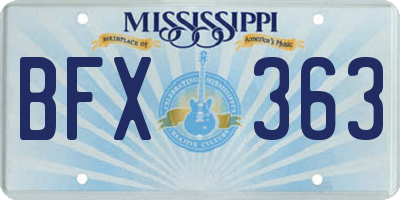 MS license plate BFX363