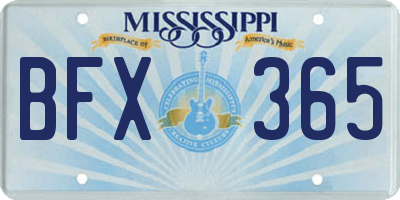 MS license plate BFX365