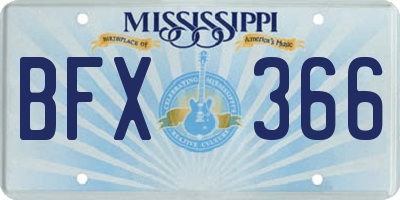 MS license plate BFX366