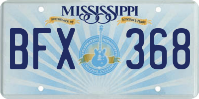 MS license plate BFX368