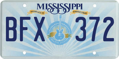 MS license plate BFX372
