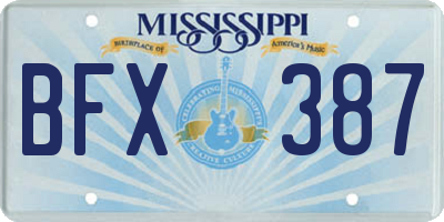 MS license plate BFX387