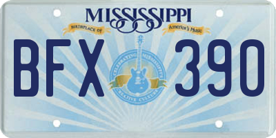 MS license plate BFX390