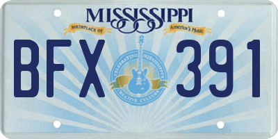 MS license plate BFX391