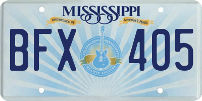 MS license plate BFX405
