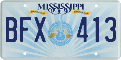 MS license plate BFX413