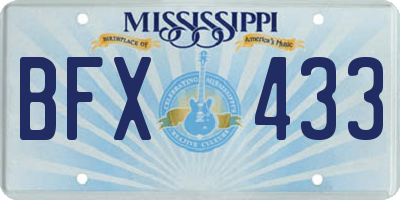 MS license plate BFX433