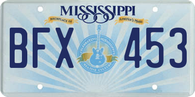 MS license plate BFX453