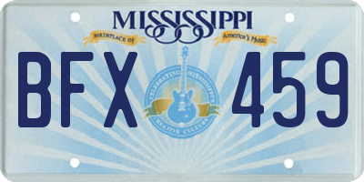 MS license plate BFX459