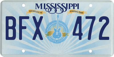 MS license plate BFX472