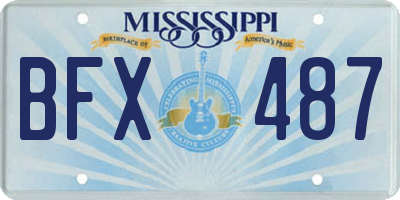 MS license plate BFX487