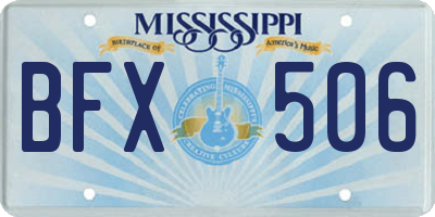 MS license plate BFX506