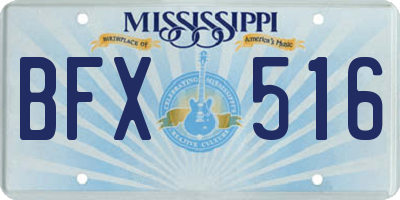 MS license plate BFX516