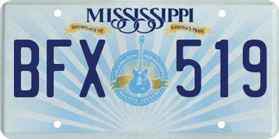MS license plate BFX519