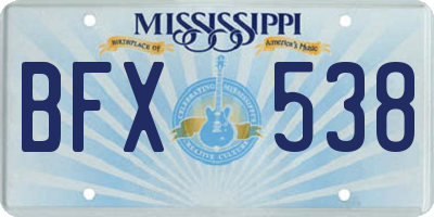 MS license plate BFX538
