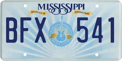MS license plate BFX541