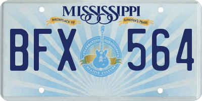 MS license plate BFX564