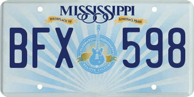 MS license plate BFX598