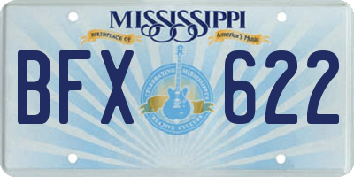 MS license plate BFX622