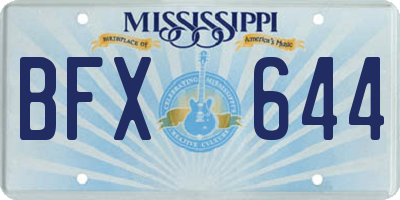 MS license plate BFX644