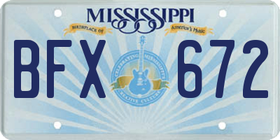 MS license plate BFX672