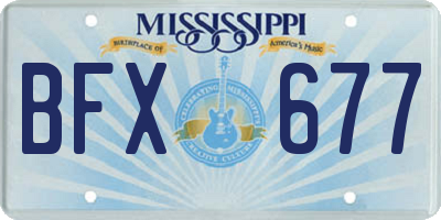 MS license plate BFX677